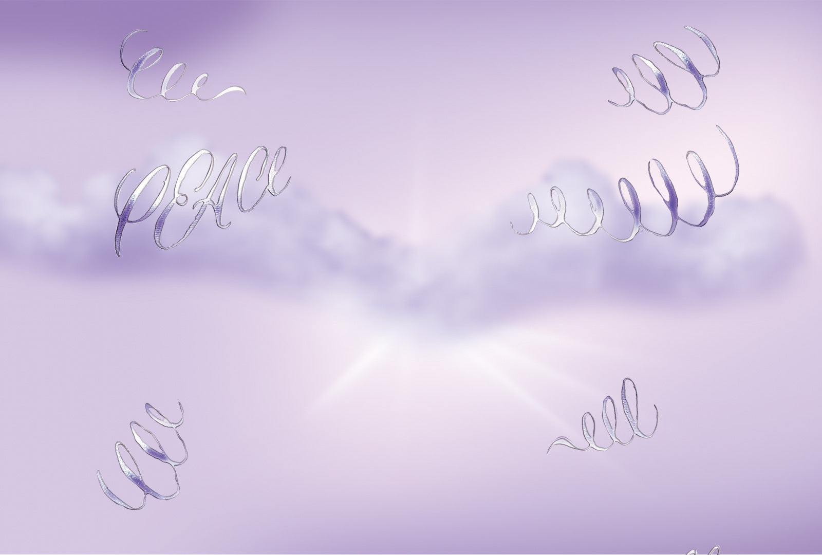 Decorative text on a soft purple background