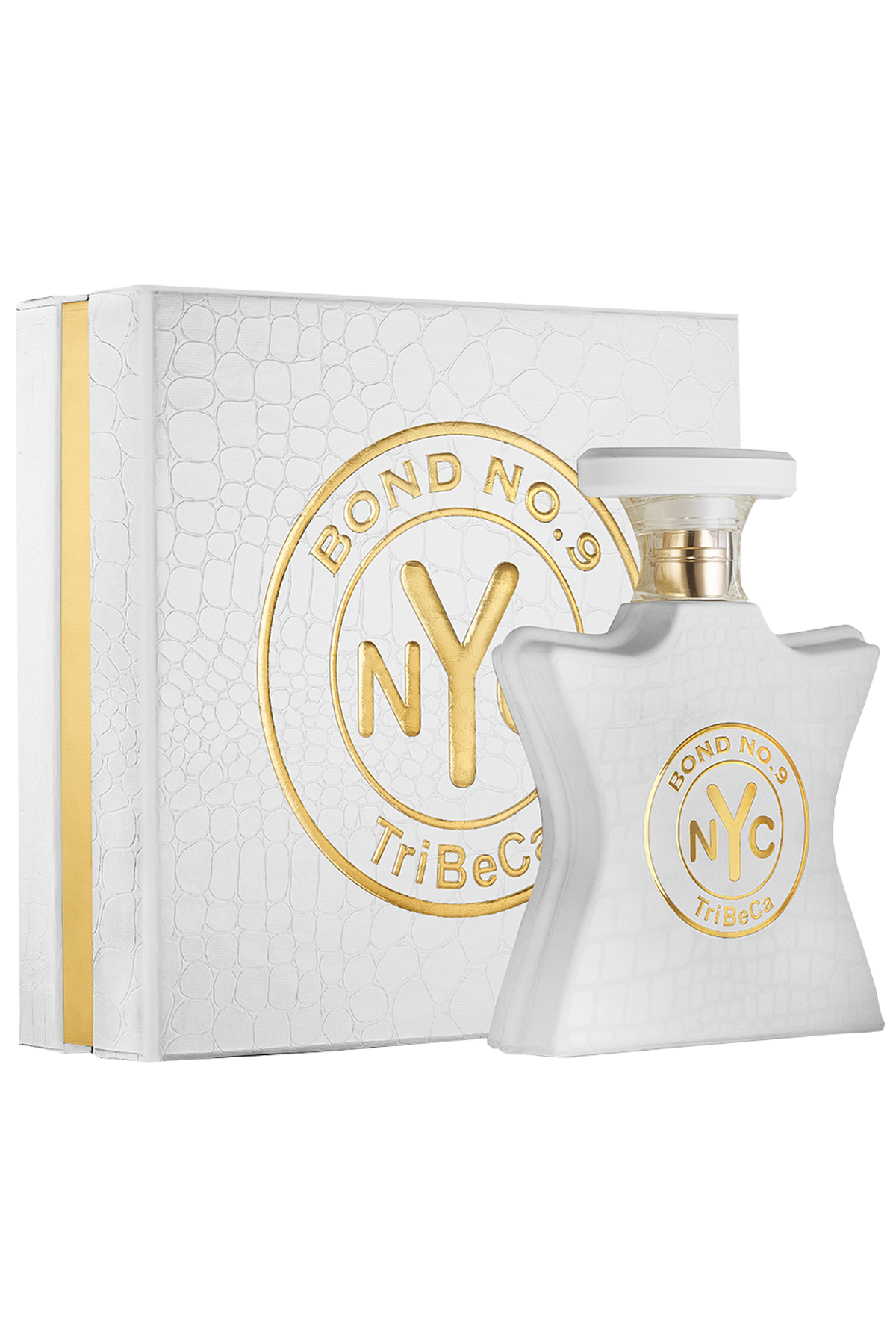 Bond No. 9 Tribeca perfume bottle and packaging on a white background